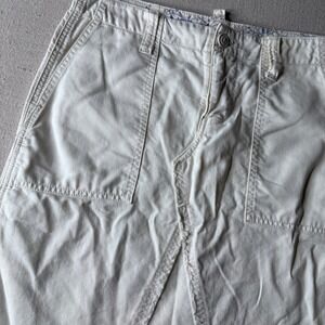 Vintage American Eagle Cargo Stretch Skirt Raw Hem Knee Length Size 0 Y2K 90s